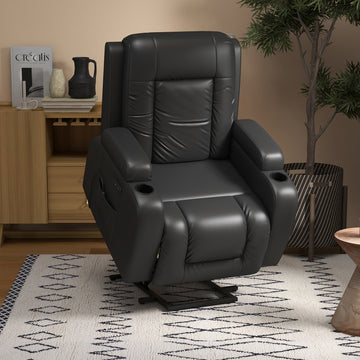 Homall PU Leather Power Lift Assist Recliner Chair, with USB Charging and Seat Side Lift Button for Elderly